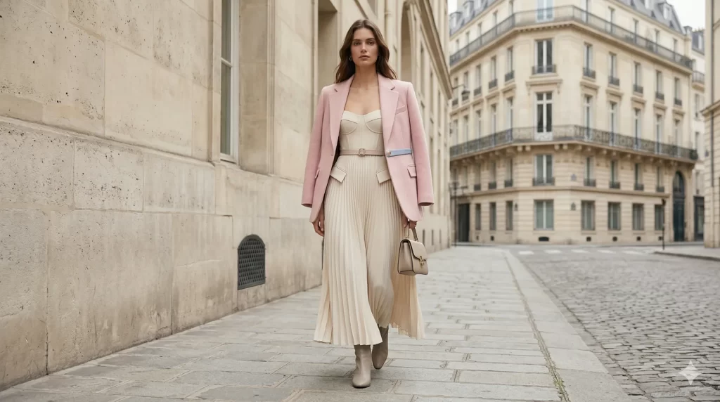 Maje kleding review met voorbeelden van vrouwelijke, elegante ontwerpen en stijlvolle pasvormen van het Franse modemerk